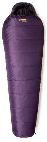 Snugpak Sleeper Lite WGTE Sleeping Bag - Mummy Sleeping Bag with Isofibre Insulation, Adjustable Hood, Shoulder Baffle, Side Zips, Anti-Snag Zipper for Camping & Cold Weather - Purple