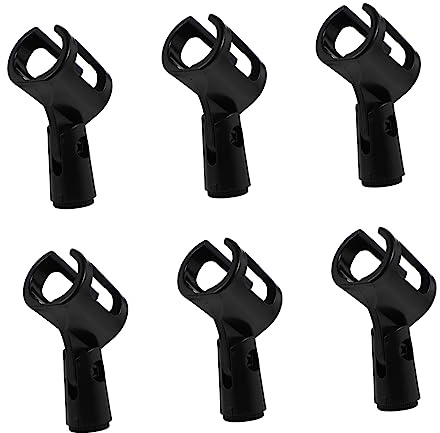 6 Stück Schwarzes H-förmiges Mikrofonständer aus Abs | Konferenzraum und Home Live, Hält Mikrofone mit 2, 5–3, 8cm Durchmesser, Praktisches Zubehör