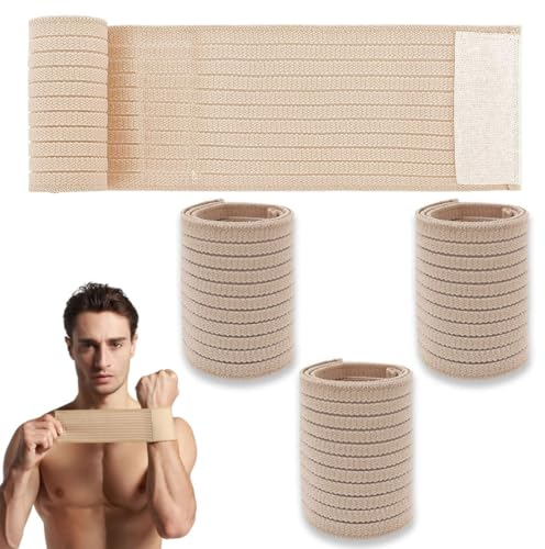 YUUSIKCO Lot de 4 Protege Poignet Sangles de Poignet élastiques en Polyester Respirant pour Le Tennis, Bande poignetla Gym, Bande Poignet,Les Sports Masculins et féminins