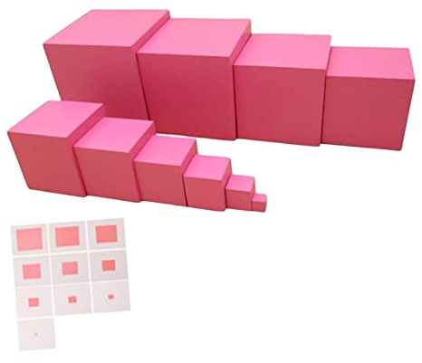 Folpus Montessori Rosa Turm Lernspielzeug Feinmotorik Entwicklungsspiel Kreatives Spielzeug zur Förderung der Feinmotorik für Kinder