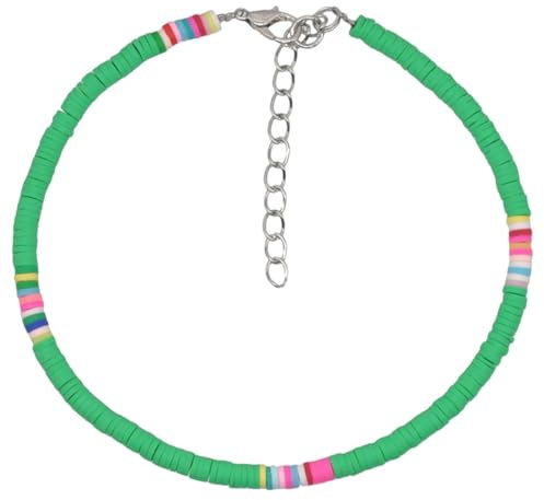 SAFIGLE Modisches Fußkettchen Mit Polymer Clay Anhänger Kreativer Strand Knöchel Schmuck Gummiband Langlebig Damen Schmuck Für Alltag Und Party
