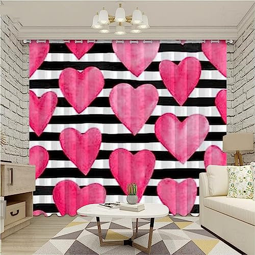 3D Verdunkelungsvorhang Ösen Rosa Liebeslinien 2 X 70 X 160 cm,2Er Set Gardinen Wohnzimmer Gardinen Blickdicht Kinder Vorhänge Schlafzimmer Dekoschals Gardine -2U9J2I4C4E6T6L9X9Z6P9L9T1G7P9M0R6J4O3A0