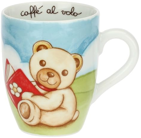 THUN, Mug con Teddy in Porcellana, Idea Regalo per la Cucina, Ø 8.5 cm, 300 ml di Capienza