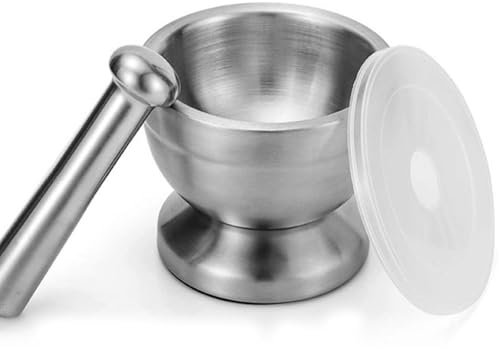 Litinliv Mortero y Mano, Trituradora de Píldoras de Acero Inoxidable, Molinillo de Mortero, Trituradora de Especias, para Moler Condimentos, Nueces, Hierbas Chinas Secas y Otros Alimentos en Polvo