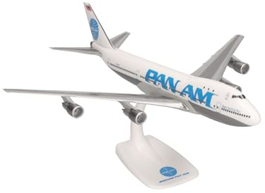 Herpa modello di aereo Pan Am Boeing 747-100, in scala 1:250 - Snap-Fit, pezzo da collezione, miniatura deco, statuetta con supporto in plastica