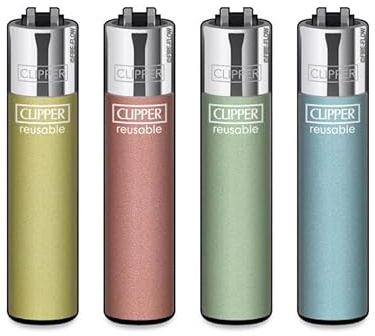 Clipper® 4er Set Metallic Pastel Feuerzeuge + 1 Sticker High Zombie