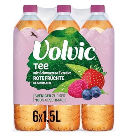 Volvic Tee Rote Früchte Geschmack – 6x1,5L – Aus Schwarztee-Extrakt