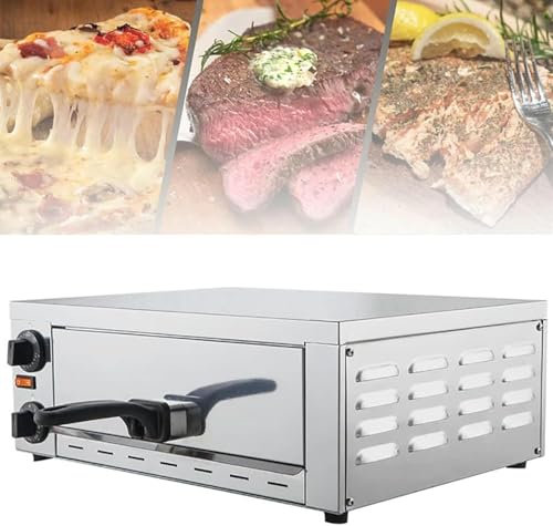 Hlixzoy Forno Domestico in Acciaio Inox per Cottura Elettrica per Pizza, Forno A Cassetto per Pizza Singolo da 12 Pollici Commerciale, Tostapane per Snack Multiuso