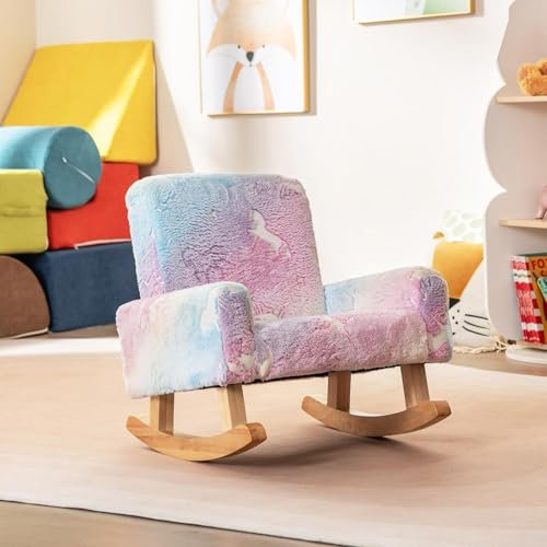FANTASK Mecedora para niños a Partir de 3 años, sofá Infantil Luminoso de Franela con Respaldo y reposabrazos