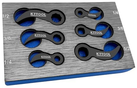 KTTOOL 6Pcs Pry Bar Wrench Adaptor Head Set 1/2 3/8 1/4 Drive | 6-Piece Versatile Set: Features 1/2, 3/8, and 1/4 drive sizes with 8-point square profile for universal fitment.