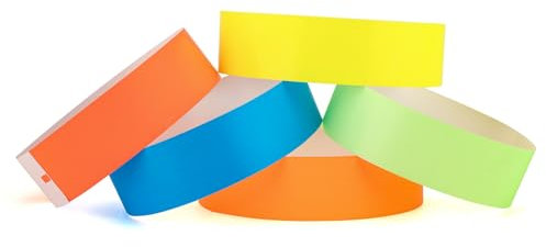 GrueGard Pulseras de Entrada, 200 Piezas Pulseras de Papel para Eventos y Festivales, Pulseras de Control de Acceso y Seguridad para Fiestas, Coloridas