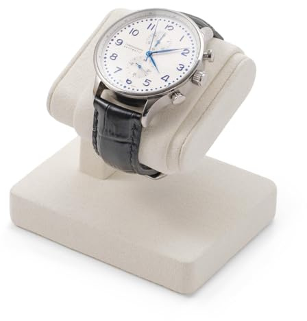 Papten Microfiber Single Watch Display Stand Watch Holder for Men Jewellery Showcase Stand for Home, Retail Store Displays Collector Gifts(Beige)