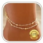 Kenivira Fussketten Für Frauen Silber 925 Wasserdichte Mehrschichtig Gold Fußkettchen Für Damen Verstellbare Strand Fußkettchen Fußschmuck