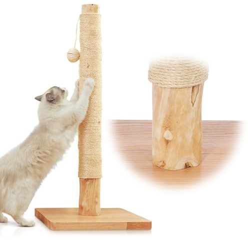 89 cm Kratzsäule aus Massivholz, Langlebiger Kratzbaum aus Holz