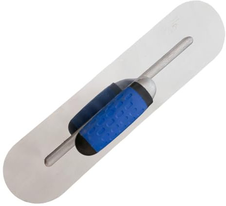 Cazzuola essenziale con bordi arrotondati, progettata per una presa comoda e un uso efficiente per la finitura delle pareti di progetti di edilizia