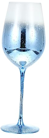 VICASKY Sky Crystal Glass Drinking Goblet Stemmed Glass Blue Wine Cup for Cocktail and Red Wine, 536ml Decorative Tableware for Dinner Parties and Celebrations
