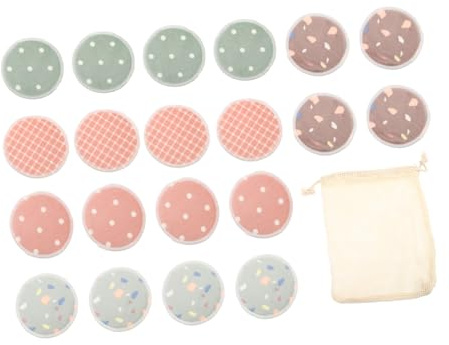 VALICLUD Make up Entferner Pads 21 Stück 8cm Bambusfaser Wiederverwendbar Saugfähig Mit Aufbewahrungsbeutel Für Sanfte Gesichtsreinigung Umweltfreundlich
