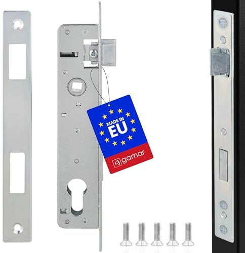 Premium Einsteckschloss 90/20mm DIN - Universal Links/Rechts - Komplett Set mit Gegenplatte - Verzinkt Rostfrei