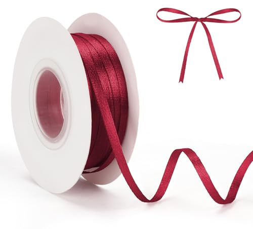Satinband 3mm Satin Bordeaux 50 m Burgund Satinband zum Einpacken