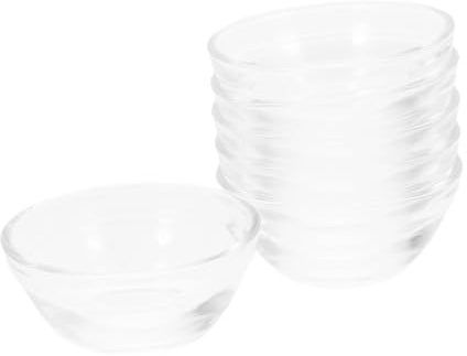 FUNNETOYU 6 pièces Bol Verre Transparent Chaleur et Au Froid Bols pour Desserts Riz et Nouilles Facile à Nettoyer et Compatible Micro Ondes et Réfrigérateur