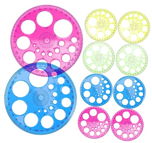 OSALADI 10 pezzi Goniometri Circolari Multifunzionali con Scala Precisione per Misurazione e Tracciatura Cerchi per Studio Ufficio e Progetti Design Colore Casuale Colore Casuale