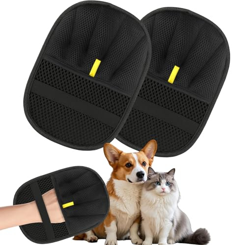 kaiyaya Tierhaarentferner Handschuh,2 Stück Fell Magnet Handschuh pet Hair Remover Glove,Katzenhaarentferner pet Hair Remover Glove für Hund und Katze,Für Enthaaren, Reinigung von Teppichen Sofas