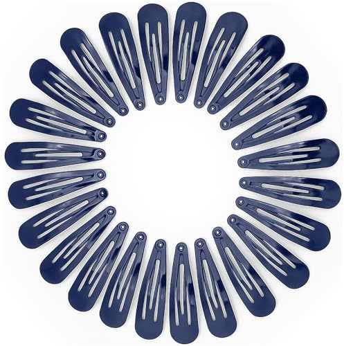 YISCOKO Pinzas para el pelo para niñas y mujeres, pinzas para el pelo de 2 pulgadas, pasadores a presión, accesorios para el cabello para niñas (24 unidades, azul marino)