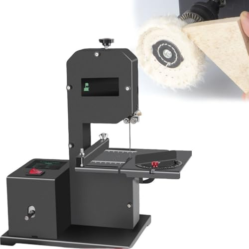 ShaiVrissian 800w Sierra Cinta para Madera,Sierra Mesa Profesional,Altura Libre Máxima 70mm,Anchura Libre Máxima 90mm,Cortes De Precisión,para Corta Madera, Acrílico, Espuma
