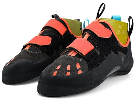 Mens Lightweight Durable Climbing Shoes - Anti-Slip Indoor Outdoor Rock Climbing Sneakers for Bouldering Training (Orange,8)
