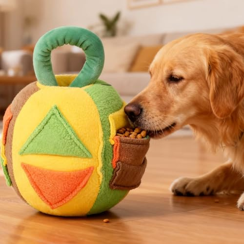 FUFRE Giocattolo per cani intelligenza, palla da fiuto per cani con 10 sacchetti e 1 foro, giocattolo interattivo per cani di piccola taglia (A)