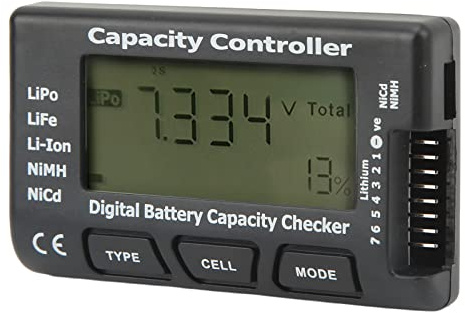 FTVOGUE Battery Voltage Meter, ABS Material Capacity Tester for Li Ion NiCd NiMH Batteries with Digital Display for Home and Outdoor Use