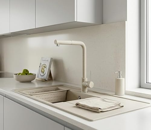 2385/PS94J Miscelatore lavello cucina con doccia estraibile finitura avena