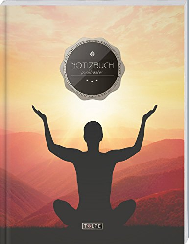 TULPE Punktraster Notizbuch A4 „C050 Meditation“ (140+ Seiten, Vintage Softcover, Punktkariertes Papier - Bullet Journal, Dickes Notizheft, Skizzenbuch, Tagebuch, Gepunktete Seiten, Dot Grid Notebook)