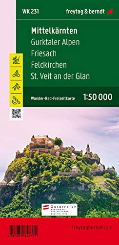 WK 231 Mittelkärnten - Gurktaler Alpen - Friesach - Feldkirchen - St. Veit an der Glan, Wanderkarte 1:50.000: Wandel- en fietskaart 1:50 000