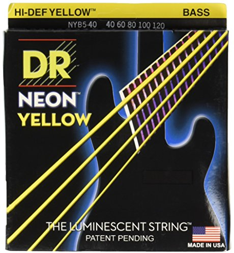 DR Strings NYB5-40 Saiten für Bassgitarre HI-DEF NEON