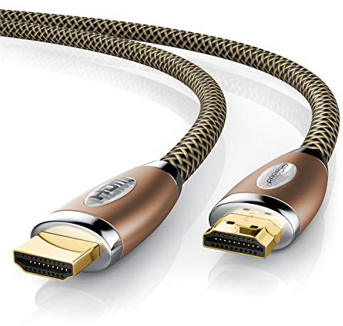 CSL - 2m Premium HDMI Kabel 2.1 UHD II 8k - High Speed with Ethernet - HDMI 2.1 2.0 1.4a - 8K Ultra HD II 4320p - Kabel 3 Fach geschirmt - 3D ARC CEC - Kupfer Design