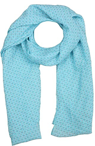 Zwillingsherz Seiden-Tuch Damen dezentes Muster - Made in Italy - Eleganter Sommer-Schal für Frauen - Hochwertiges Seidentuch/Seidenschal - Halstuch und Chiffon-Stola stilvolles Muster türkis
