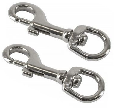 Marwotec Verbindungselemente 4 Stück Wirbelkarabiner 11x65mm Edelstahl A4 Wirbelauge Schnapphaken Schnappkarabiner Wirbelkarabiner Edelstahl V4A INOX Augwirbelhaken Bolzenkarabiner drehbare Öse