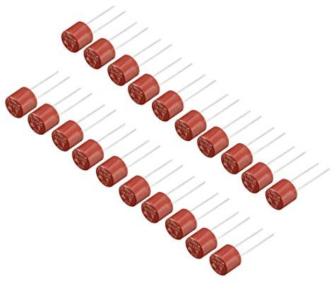 sourcing map 20Pcs Fusible Dip Miniatura Montada En El Cilindro Fundido Lento Micro T4A 4A 250V Rojo