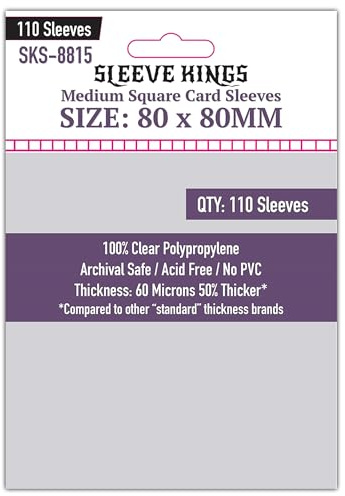 110 X Medium Square Card Sleeves 80mm X 80mm