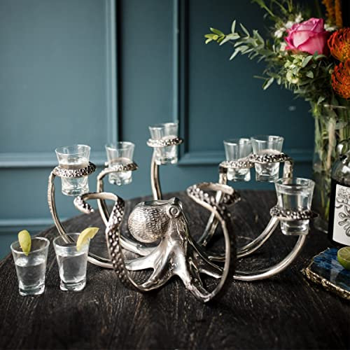 Culinary Concepts Octopus Eight Shot Glass Holder stand Silver