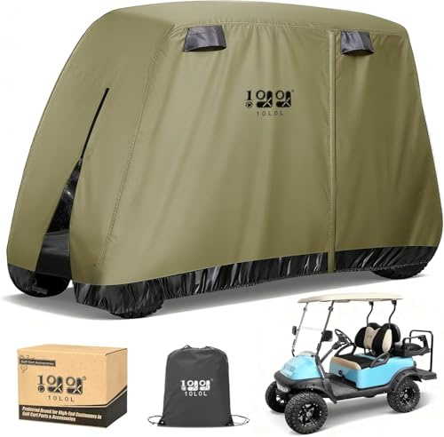 10L0L Universal 2-4 Beifahrer-Golfwagen-Abdeckung für EZGO, Club Car und Yamaha, wasserdicht, sonnenfest und langlebig