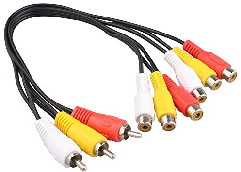 Futheda 3 RCA maschio Jack a 6 RCA femmina Spina Splitter Audio Video AV Cavo adattatore 30,5 cm