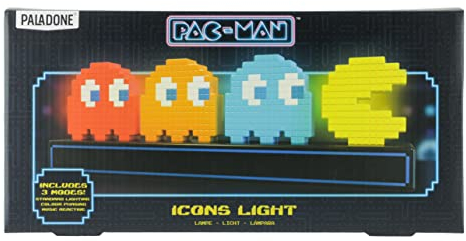 Luce da Scrivania Pac Man & Ghosts Luce Reattiva al Suono con 3 Modalità di Illuminazione, Alimentata via USB o Batterie
