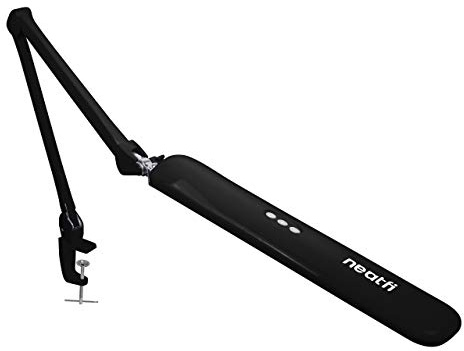 Neatfi Elite HD XL Schreibtischlampe | Für Büro, Studium & Homeoffice (Schwarz, 45 CM)