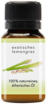 KAZIS® I Ätherisches Öl Lemongras in Bio-Qualität I 100% naturrein I Kaltgepresst I 10 ml I Raumduft I Zitronengras