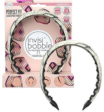 Invisibobble Hairhalo Haarreif What Happens in Safari I 1x verstellbarer Haarreifen Schlangen Print Mädchen & Damen I haarschonend & bequem I Limited Collection Urban Safari