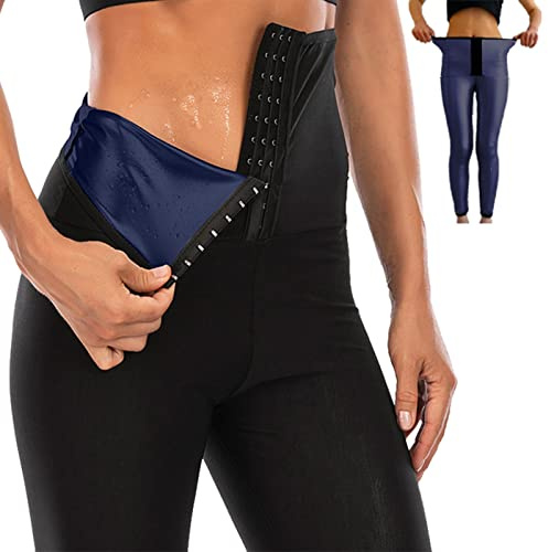 Merlvida Shape Leggings Damen High Waist Sauna Jogginghose Abnehmen Sporthose Bauchkontrolle Body Shaper Kompressionsleggins Bauch Weg Sportleggins Schwitzen Hosen Yogahose für Gym, Laufen, Fitness