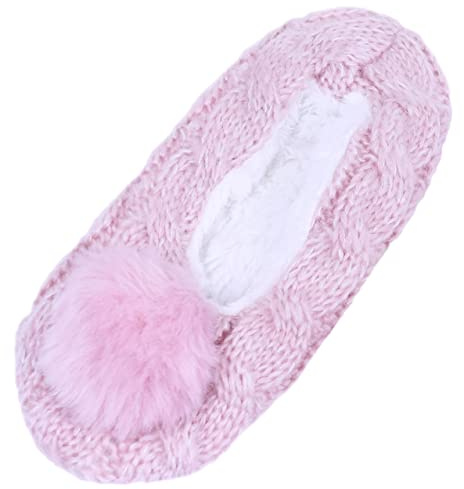 Warme, pinke Hausschuhe mit Pompon 36/38 EU