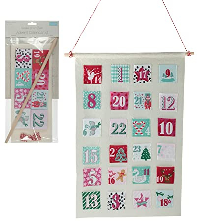 Trimits ADKIT2 Adventskalender zum Selbermachen, Stoff, 30 x 46 cm, cremefarben